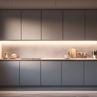 Meuble de cuisine multifonctionnel sur mesure avec évier intégré, panneau sans formaldéhyde, cloison personnalisée