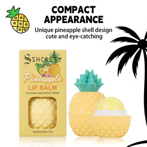 Bálsamo labial hidratante suave con forma de bola redonda, cuidado labial antigrietas de piña - Product Image 3
