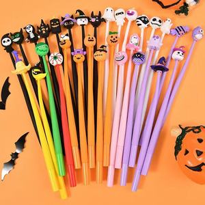 Halloween Theme Cartoon Pumpkin Ghost Bat <strong>Shape</strong> Gel Ink <strong>Pen</strong> Blue and Red Silicone Shake Neutral <strong>Pen</strong> Active Stationery Gift - Product Image 2