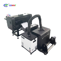 Cowint A3 Dual-Head XP600 DTF Printer-Mesin Cetak Langsung ke Film Otomatis Penuh Terbaru DTF CMYKW Penggoyang Bubuk Tinta Pengering 30cm