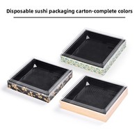 Barquette carrée en plastique jetable Mizawa pour pâtisseries, sushis, pâtisseries à emporter, pique-niques, fruits coupés – Boîte d'emballage personnalisable