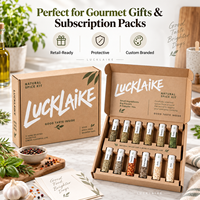 Boîte d'emballage de luxe en carton kraft pour abonnement de cadeaux gourmands avec plateau à 12 compartiments pour coffrets de café, d'épices et de fleurs séchées