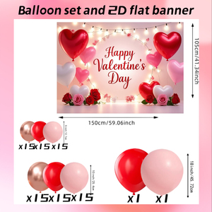 Nuovo Kit Arco di Palloncini in Lattice a Forma di Cuore Rosso e Rosa da 93 Pezzi, Decorazioni per San Valentino, Anniversari di Matrimonio e Feste - Product Image 2