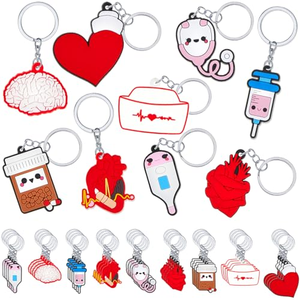 Custom 3D Silicone Customised Soft PVC Rubber Keyholder Kawaii Cute Medicine Cartoon Keyring Medical Nurse Week Gift Keychains - Product Image 1