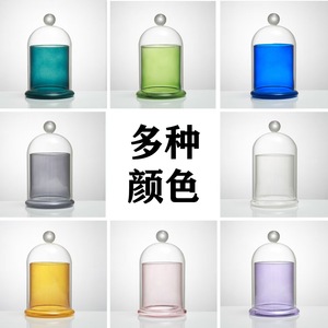 Cao Borosilicate Tùy Chỉnh Màu Sắc Thẳng Vòng Chuông Hình Pha Lê Nến Thủy Tinh Lọ Với Glass Dome Bìa - Product Image 4