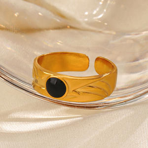 Anillo redondo <span class=keywords><strong>de</strong></span> textura lujosa, anillos <span class=keywords><strong>de</strong></span> piedras <span class=keywords><strong>preciosas</strong></span> con temperamento <span class=keywords><strong>de</strong></span> apertura <span class=keywords><strong>de</strong></span> aceite por goteo, joyería Popular <span class=keywords><strong>de</strong></span> acero inoxidable estilo <span class=keywords><strong>Instagram</strong></span> para mujer - Product Image 1