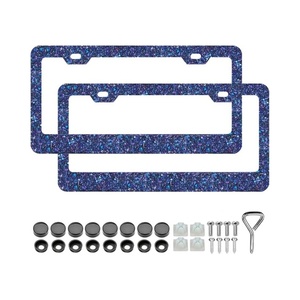 Marco de Matrícula Personalizado de Aleación de Aluminio con Purpurina Rosa de Alta Calidad al por Mayor para Decoración de Automóviles de Mujer - Product Image 3