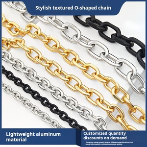 Collar de Cadena de Eslabones en Forma de O de Aluminio con Acabado en Plata Oxidada y Dorado, Resistente al Deslustre - Product Image 2
