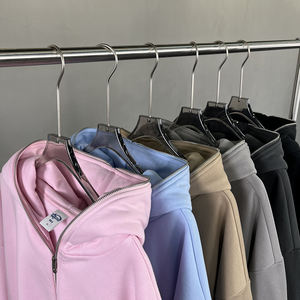 Sudadera con Capucha de Alta Calidad, Clásica, Lisa, Teñida, con Cierre Completo, 430 g/m², Gruesa, de Poliéster/Algodón, Estilo Urbano Otoñal, Unisex - Product Image 6