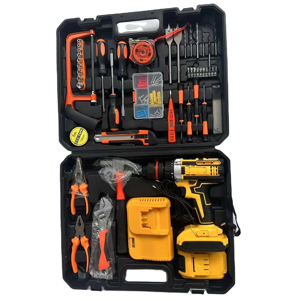 Electric tool set hardware impact drill hand electric drill lithium electric drill maintenance tool a complete set electricians