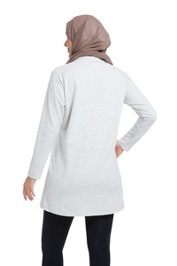 Felpe Sportive da Donna Musulmana <span class=keywords><strong>con</strong></span> Logo Personalizzato, Taglie S-3XL, Manica Lunga, Mezza Zip, Top Modesti per Fitness e Tennis <span class=keywords><strong>con</strong></span> Tasca - Product Image 3