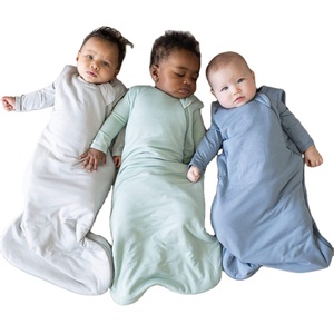 Sacs de couchage solides en bambou personnalisés pour bébés 0.5 et 1.0 <span class=keywords><strong>Tog</strong></span> sac de couchage tricoté pour enfants grande taille avec fermeture à glissière - Product Image 1