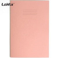Cuadernos de escuela primaria baratos de fábrica Lehui, papel rosa, tamaño A4, 80 páginas, libro de ejercicios forrado para niños de escuela