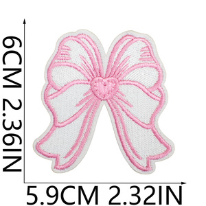 Bán Buôn Tùy Chỉnh Thiết Kế Sáng Tạo Màu Hồng Bow Sắt Trên Thêu Các Bản Vá Lỗi Handmade Kẹp Tóc Trang Trí Thêu Vải Dán - Product Image 4