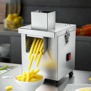 Machine à découper les légumes multifonctionnelle en acier inoxydable, électrique, pour trancher, couper en dés et en bâtonnets les frites, idéale pour les restaurants - Product Image 1