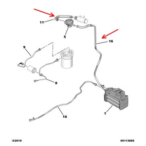 Tubo Detector de Fugas de Combustible 1614182380 9816983180 para Peugeot Citroën DS4S, Pieza de Repuesto - Product Image 3