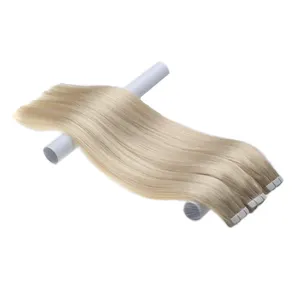 High Quality Cuticle Aligned European Tape Human Hair Virgin Remy Tape Hair Extensions Blonde Tape In Hair Extensions