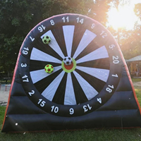 JUNAO Cible de fléchettes gonflable géante d'extérieur, jeu de fléchettes au sol, fléchettes de football, garantie 12 mois, certifié CE pour usage commercial