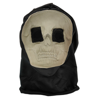Máscara de Calavera de Látex Natural Completa, Terrorífica, para Fiesta de Halloween, Unisex, Call of Duty Double Line Gris