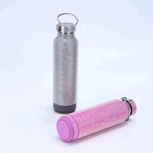 Glam Stainless Steel Vacuum Water <b>Bottle</b> With Glitter Finish And Silicone Sleeve For Travel - Product Image 1