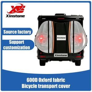 <span class=keywords><strong>Housse</strong></span> de transport pour vélo en PVC anti-rayures de qualité supérieure avec fenêtre transparente et fixation par boucle pour porte-vélos à fixation sur attelage - Product Image 1