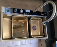 Évier multifonctionnel de haute qualité en acier inoxydable 304, moderne, intelligent, en cascade, pour cuisine