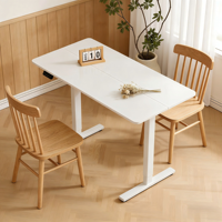 PRORIALS Cadre de bureau électrique réglable en hauteur motorisé à 4 pieds, moteur unique, ergonomique, table à manger convertible en bois