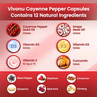 Complément alimentaire en gélules de piment de Cayenne à marque privée, très demandé, pour le soutien de la santé, avec Betterave et Berbérine, 240 unités