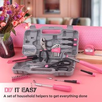 Juego de Herramientas Manuales Multifuncional de 62 Piezas, Martillo, Cinta Métrica, Estuche Rígido, Kit Completo de Herramientas para Reparaciones del Hogar