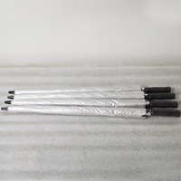 Parapluie de golf droit en pongé argenté avec logo personnalisé Wind Storm, ouverture automatique, protection soleil et pluie, et pochette