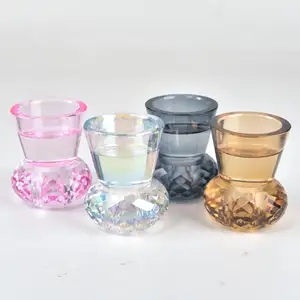 High Standard Clear Multiple Sizes Fine Workmanship Crystal Candle Holders Wedding Favors Tea Light Candlestick