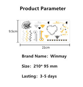 Tatuaggi Tatuaggi Tennini D'Henna Impermeabili Temporanei per Donne Metallizzati Forniture per il Partito Stampato Adesivo per il Corpo Braccia - Product Image 6