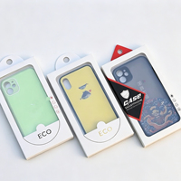 Boîte d'emballage personnalisée en carton blanc avec logo imprimé pour étui de téléphone, boîte de luxe pour téléphone portable, emballage pliable en papier avec cintre