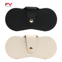 Étui portable en PU pour lunettes de soleil, personnalisable avec logo, boîte souple pour lunettes, rangement de voyage, support à lunettes avec fermeture à pression et passepoil