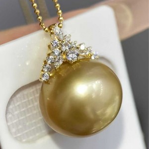 Wenchi Natural Gold Bead Pendant Strong <b>Light</b> Flawless Front 925 Sterling Silver <b>Rock</b> Sugar Set 14-13mm Complemented Silver - Product Image 1