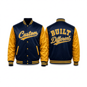 Chaqueta Bomber Varsity Verde Bordada, Impermeable, Transpirable y Cortavientos, Unisex, Estilo HIGH STREET, con Logotipo de Letras - Product Image 1