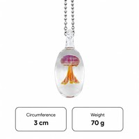 Kalung Liontin Ubur-ubur Lucu Buatan Tangan dari Kaca Liuli Transparan, Hiasan Hewan Laut, untuk Hadiah