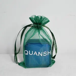 & Nbsp; bolsas para presente personalizadas, bolsas de organza requintadas com cordão para festa de casamento e natal