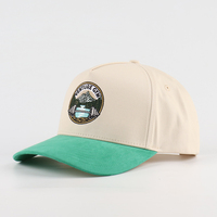 Casquette de baseball en gros, 5 panneaux, classique, avec logo personnalisé brodé, en coton beige, pour hommes et femmes