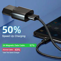 Benutzer definiertes Logo Multi Hochwertiges Auto Schnelles tragbares Handy Aufladen Magnetisches 3 in1 Typ C Android Micro Data USB-Ladekabel