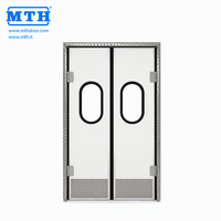 Porte battante isolée à double battant en acier inoxydable pour salle blanche et entrepôt de supermarché
