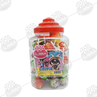 Fabrieksdirect Halal Bubblegum Gevulde Ronde Harde Lollipop Gecoate Zoete Snoepjes Zakverpakking Kindercadeaus Snoepgoed Groothandel
