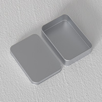 Petite boîte vide artisanale portable en métal personnalisée mini boîte à charnière en étain avec badge de câble USB recyclable pour bougie et autocollants
