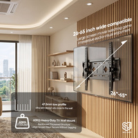 Support mural TV inclinable réglable en acier commercial pour usine, haute capacité de charge 60 kg, pour téléviseurs 26-65 pouces, certifié CE, VESA 400x400mm