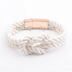<span class=keywords><strong>Bracelet</strong></span> à nœud magnétique en argent gris et corde Milan, nouveau Style, produit à la mode - Product Image 6