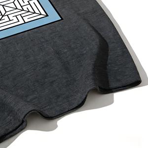 T-shirt en coton à imprimé géométrique Maze de qualité supérieure et haut décontracté personnalisable de haute qualité pour femmes - Product Image 6