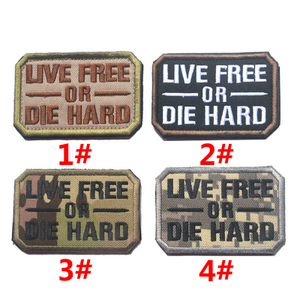 Etiqueta de letra bordada LIVE FREE OR DIE HARD CP ACU parche de tela de camuflaje letra bordada para hombre sombrero bolsa de herramientas DIY uniforme para coser - Product Image 2