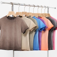 T-shirt vierge en coton épais 240g avec logo personnalisé, dégradé bicolore ombré, streetwear homme, tee-shirt oversize, vente en gros, chemise unie