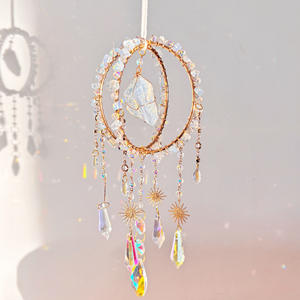 Vendita calda originale <span class=keywords><strong>pietra</strong></span> avvolgimento cristallo sferico artigianato ghiaia <span class=keywords><strong>naturale</strong></span> Catcher arcobaleno ciondolo vento carillon regalo per le femmine - Product Image 5