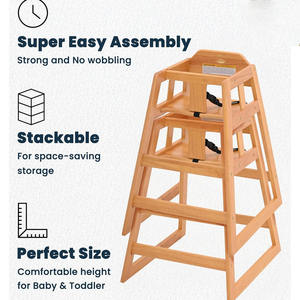 Chaises hautes en bois pour bébés et tout-petits avec sangle de sécurité, <span class=keywords><strong>chaise</strong></span> <span class=keywords><strong>haute</strong></span> de qualité commerciale pour restaurant - Product Image 4
